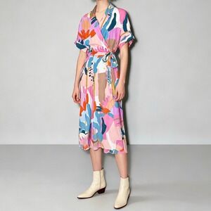 Hutch Lisette Printed Wrap Midi Dress Size Medium